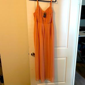 Torrid Blush Pleat & Eyelet Chiffon maxi dress